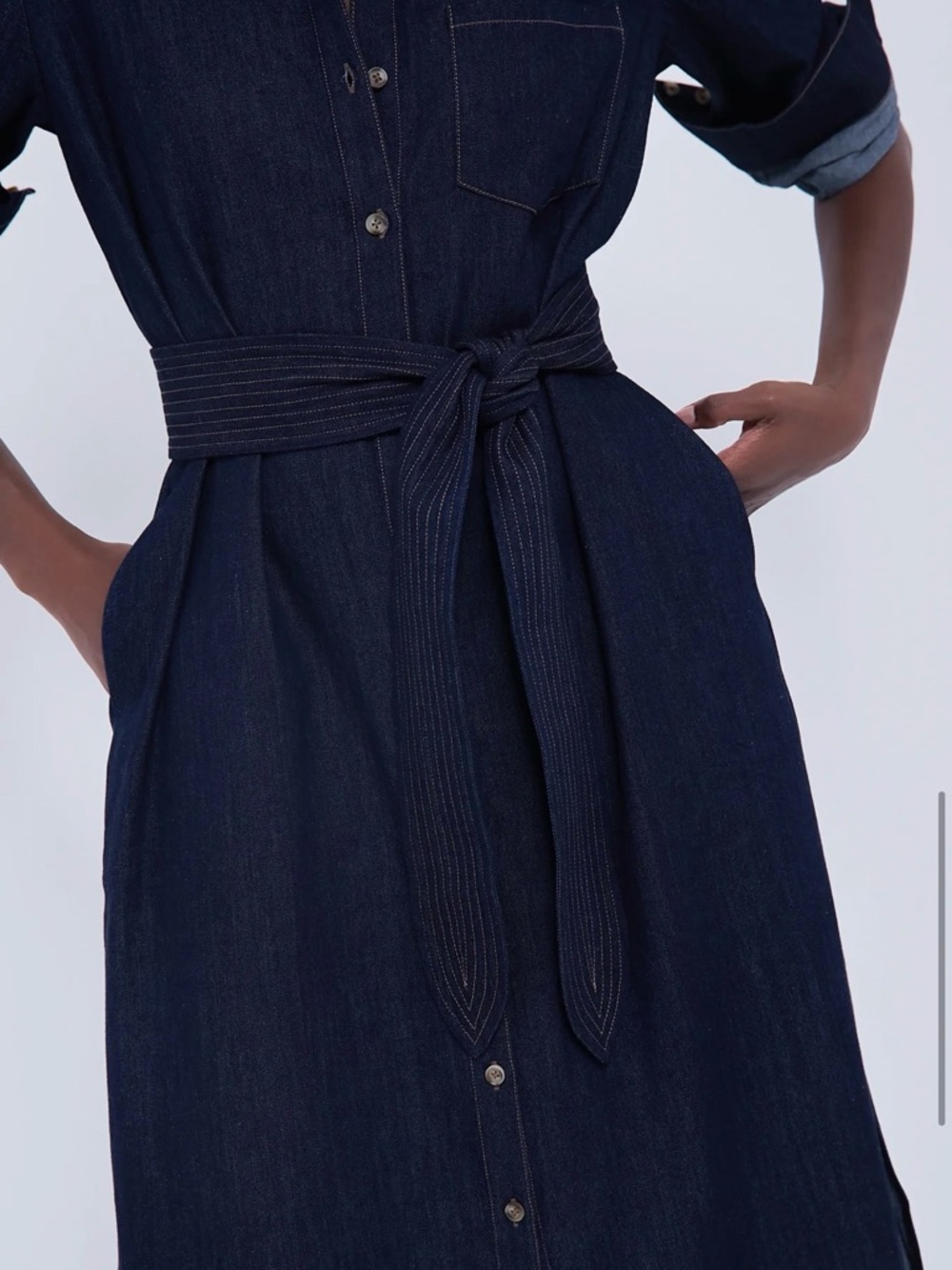 Tuckernuck Dark Blue Denim Maxi Shirt Dress - Picture 3 of 3